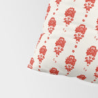 Red Floral Block Print Pillow Sham Gallery Image 4