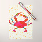 Crab By The Golden Tide Wrapping Paper Gallery Image 1