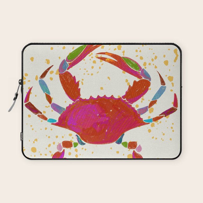 Crab By The Golden Tide Laptop Sleeve Gallery Image 1