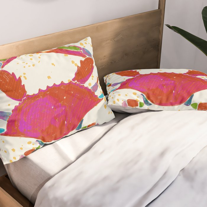 Crab By The Golden Tide Pillow Sham Gallery Image 2
