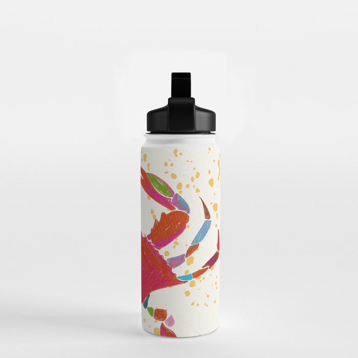 Crab By The Golden Tide Water Bottle Gallery Image 2