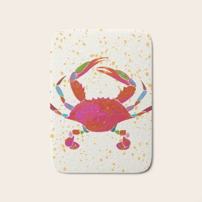 Crab By The Golden Tide Bath Mat Gallery Image 1
