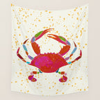 Crab By The Golden Tide Wall Tapestry Gallery Image 4