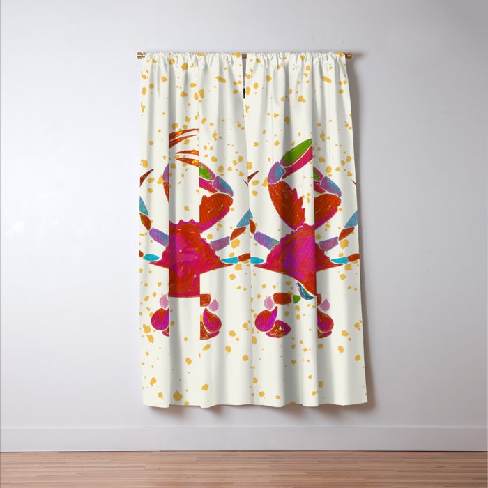 Crab By The Golden Tide Window Curtain Gallery Image 3