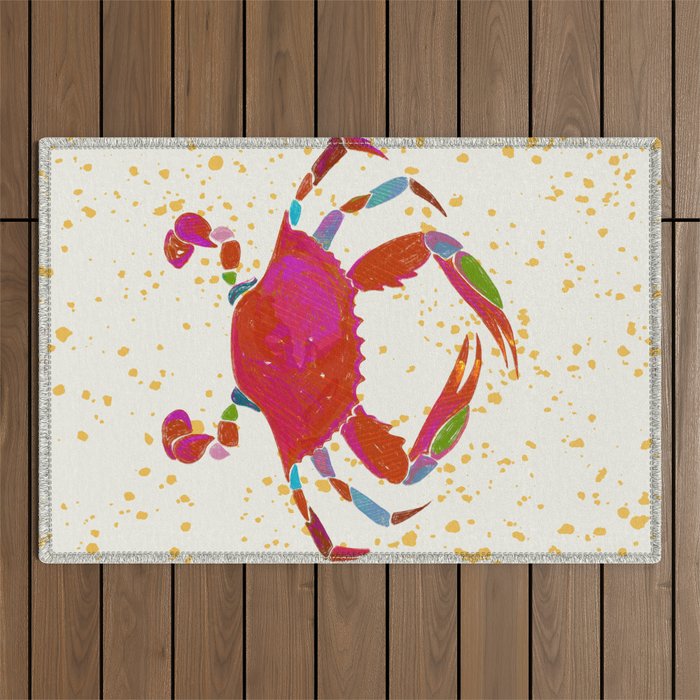 Crab By The Golden Tide Outdoor Rug Gallery Image 1