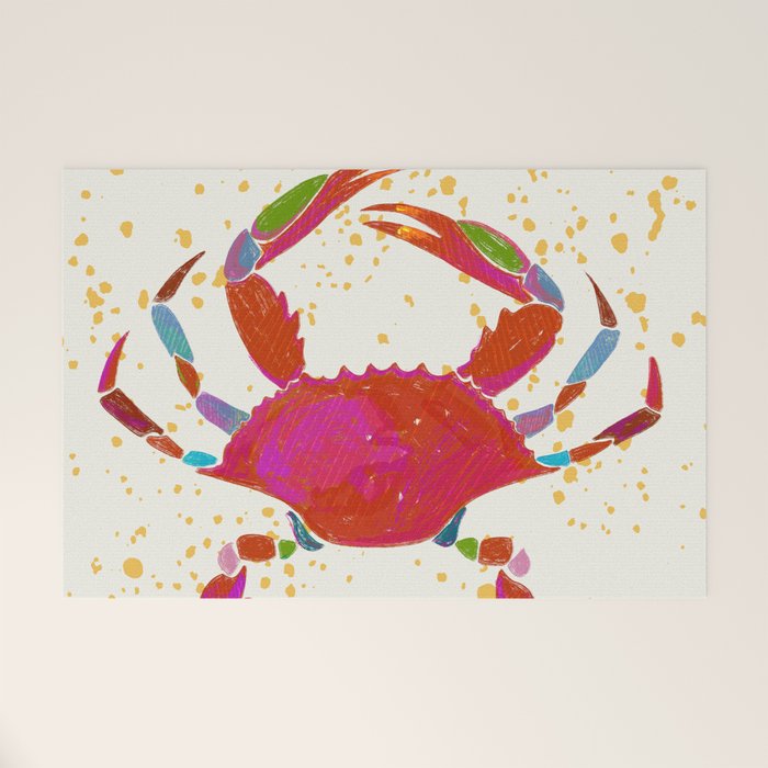 Crab By The Golden Tide Welcome Mat Gallery Image 1