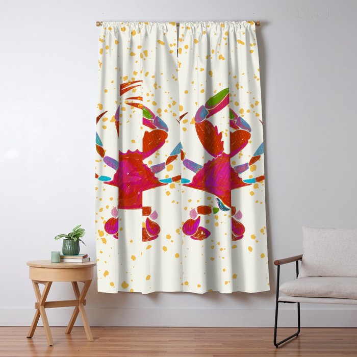 Crab By The Golden Tide Window Curtain Gallery Image 5