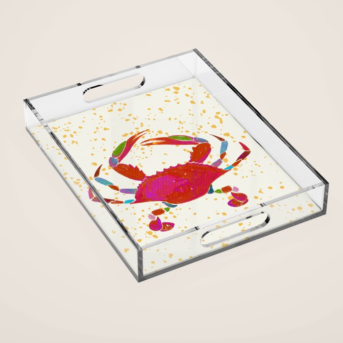 Crab By The Golden Tide Acrylic Tray Gallery Image 1