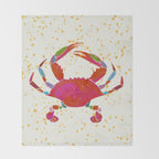 Crab By The Golden Tide Throw Blanket Gallery Image 2