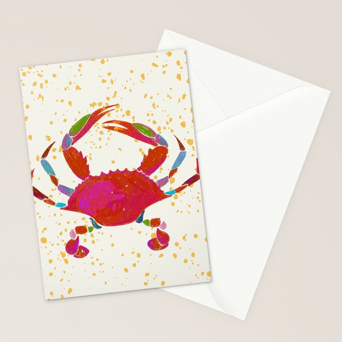 Crab By The Golden Tide Stationery Card Gallery Image 2