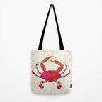 Crab By The Golden Tide Tote Bag Gallery Image 2