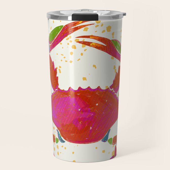 Crab By The Golden Tide Travel Mug Gallery Image 1