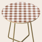 Gingham Large Brown White Side Table Gallery Image 2
