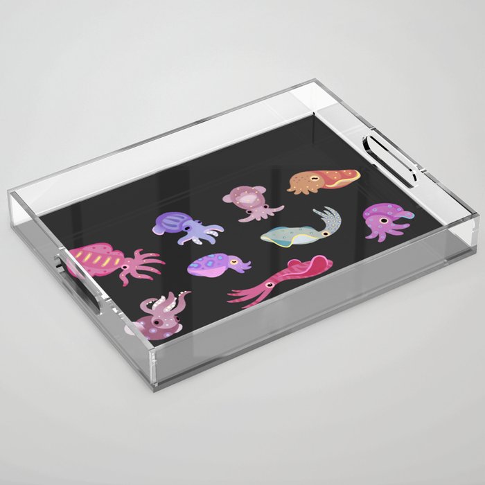 Squids - black Acrylic Tray Gallery Image 1