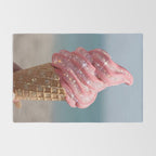 Shiny Pink Ice Cream - Glitter| pastel | pink | art print | beach | | ice cream | summer | ocean  Rug Gallery Image 2