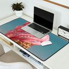 Shiny Pink Ice Cream - Glitter| pastel | pink | art print | beach | | ice cream | summer | ocean  Desk Mat Gallery Image 2