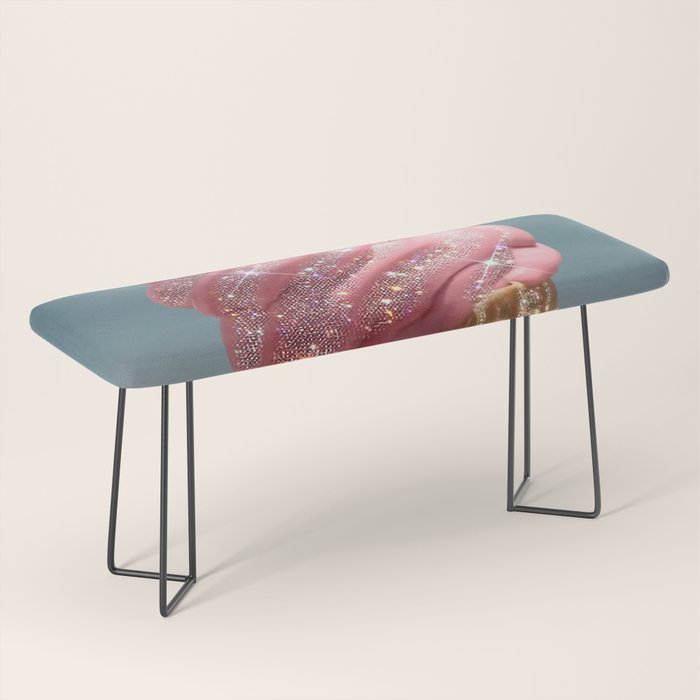 Shiny Pink Ice Cream - Glitter| pastel | pink | art print | beach | | ice cream | summer | ocean  Bench Gallery Image 1
