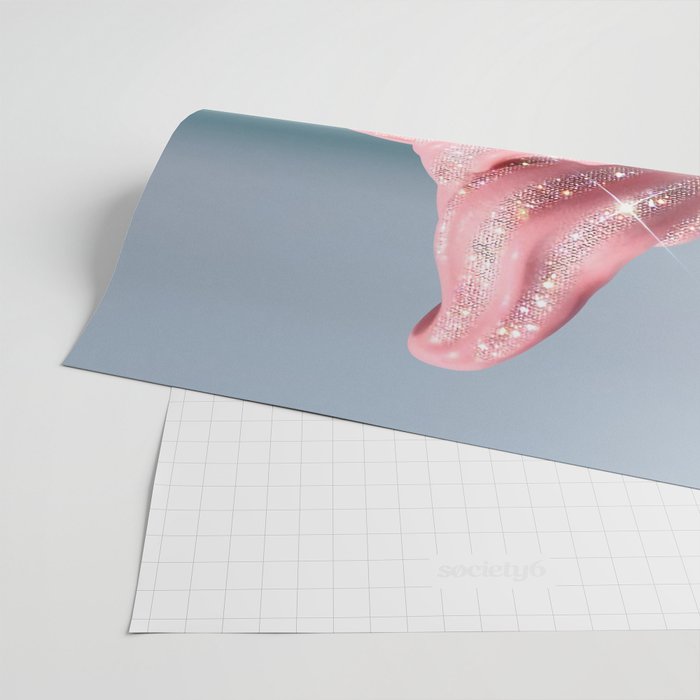 Shiny Pink Ice Cream - Glitter| pastel | pink | art print | beach | | ice cream | summer | ocean  Wrapping Paper Gallery Image 2