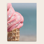 Shiny Pink Ice Cream - Glitter| pastel | pink | art print | beach | | ice cream | summer | ocean  Notebook Gallery Image 4