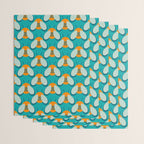 Lucky Bee - Cute Retro Minimalism in Orange and Turquoise Wrapping Paper Gallery Image 3