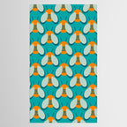 Lucky Bee - Cute Retro Minimalism in Orange and Turquoise Tablecloth Gallery Image 2