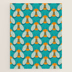 Lucky Bee - Cute Retro Minimalism in Orange and Turquoise Jigsaw Puzzle Gallery Image 1