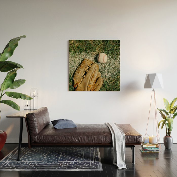 Baseball Season Equipment Wood Wall Art Gallery Image 2