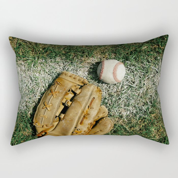 Baseball Season Equipment Rectangular Pillow Gallery Image 2