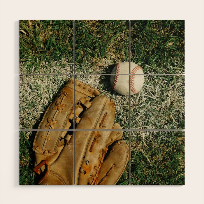 Baseball Season Equipment Wood Wall Art Gallery Image 1