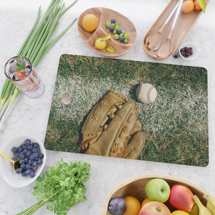 Baseball Season Equipment Cutting Board Gallery Image 2