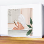 Reading Girl in Bathtub Wall Mural Gallery Image 2