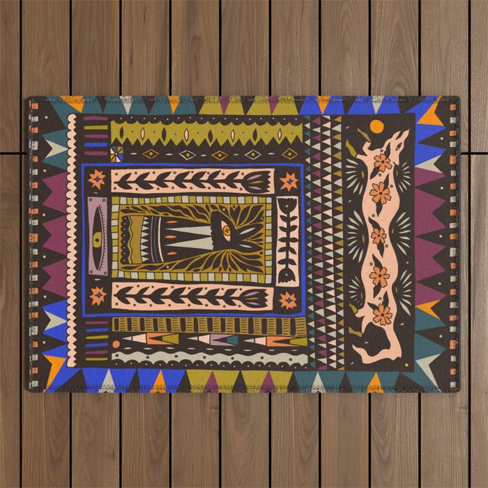 Wolf and The Rabbit Outdoor Rug Gallery Image 1