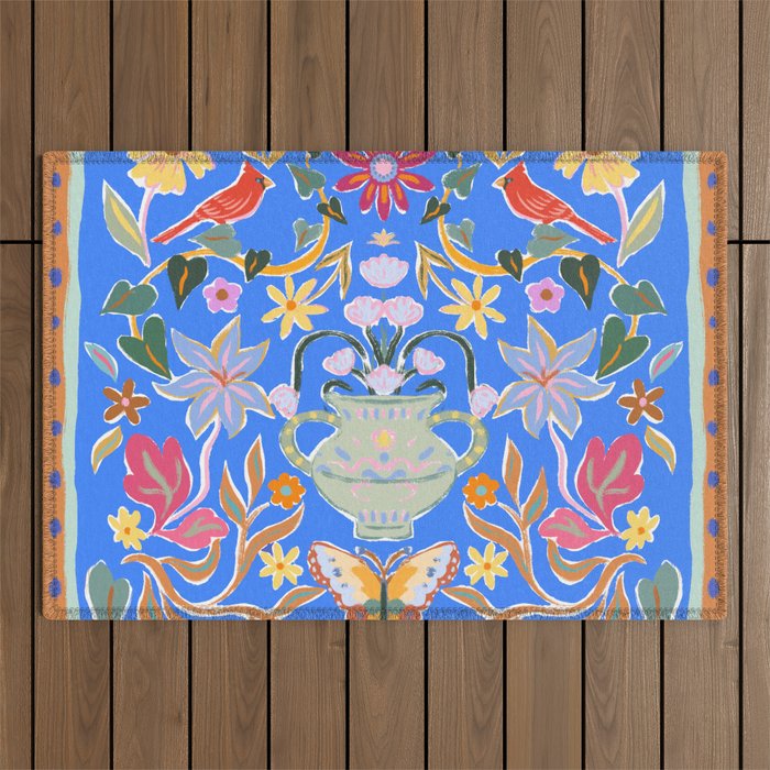 Blue Magical Garden Outdoor Rug Gallery Image 1