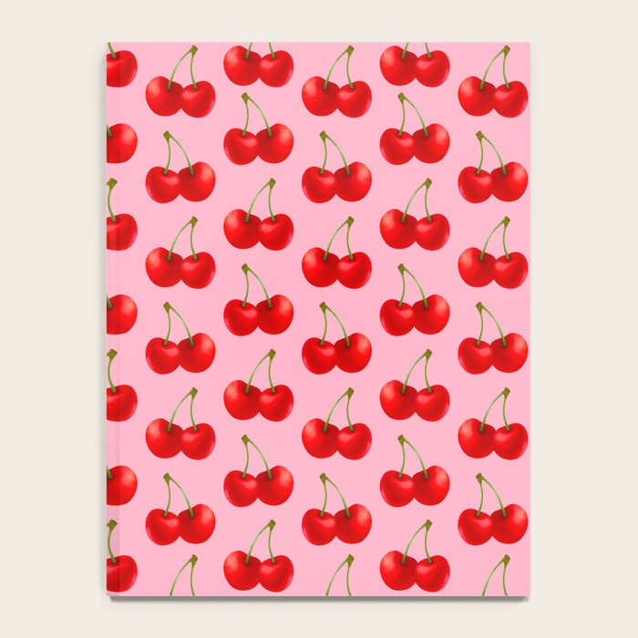Y2K Cherries - Pink Pattern Large Notebook Gallery Image 4