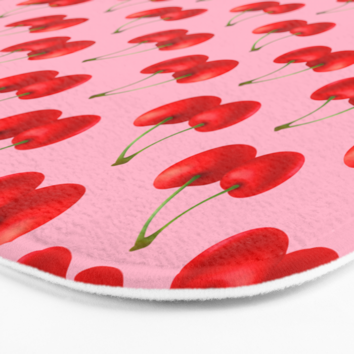 Y2K Cherries - Pink Pattern Large Bath Mat Gallery Image 3