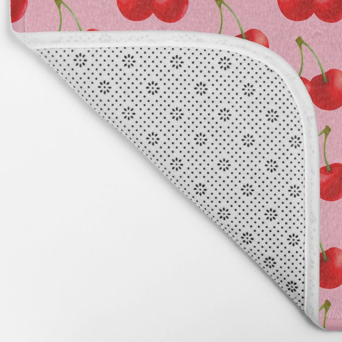 Y2K Cherries - Pink Pattern Large Bath Mat Gallery Image 2