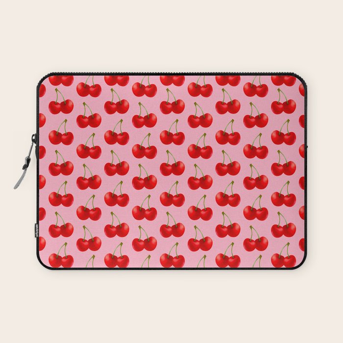 Y2K Cherries - Pink Pattern Large Laptop Sleeve Gallery Image 1