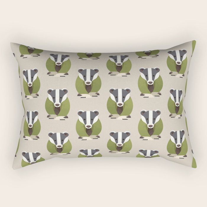 Whimsy Badger Rectangular Pillow Gallery Image 2