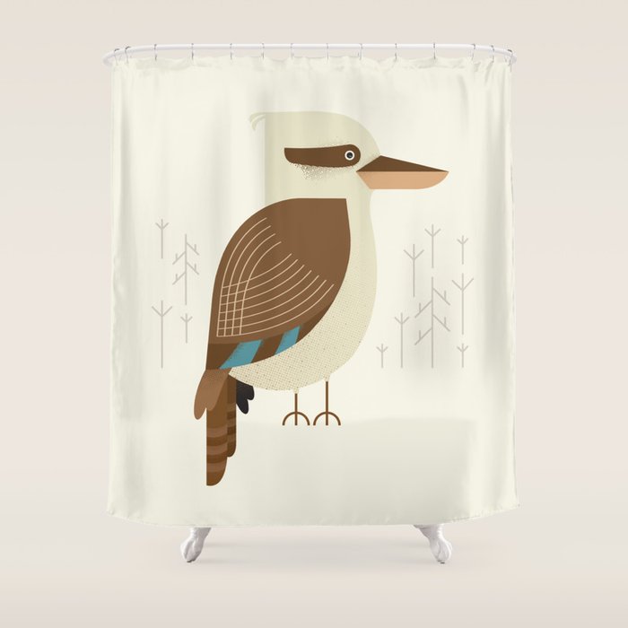 Laughing Kookaburra, Bird of Australia Shower Curtain Gallery Image 1