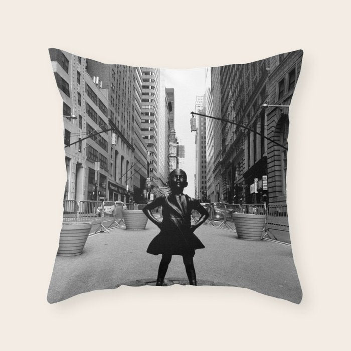 Fearless Girl Throw Pillow Gallery Image 6