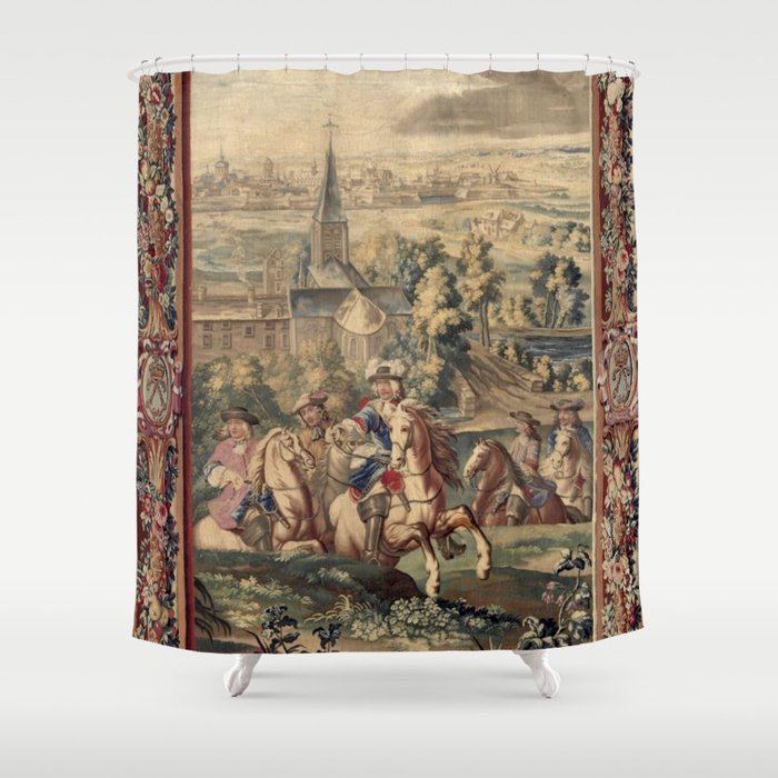 Antique 18th Century 'Capture of Lille' French Tapestry Shower Curtain Gallery Image 1