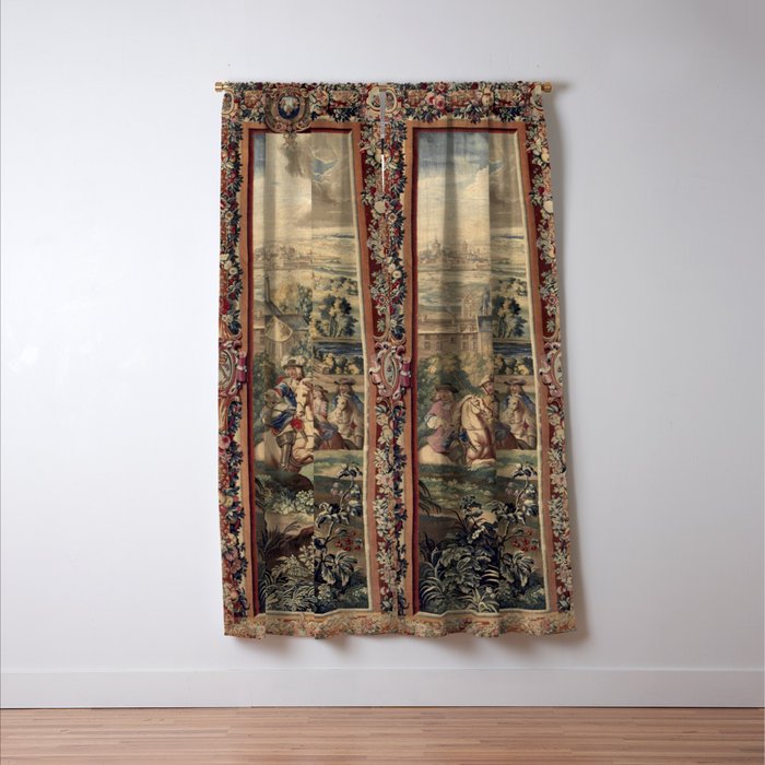 Antique 18th Century 'Capture of Lille' French Tapestry Window Curtain Gallery Image 3