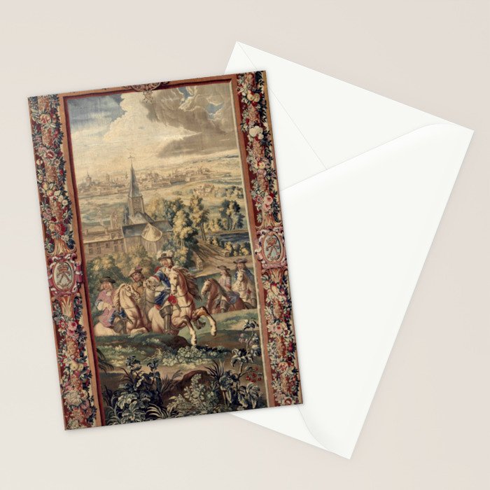 Antique 18th Century 'Capture of Lille' French Tapestry Stationery Card Gallery Image 2
