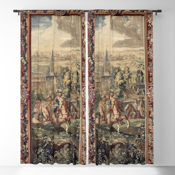 Antique 18th Century 'Capture of Lille' French Tapestry Window Curtain Gallery Image 5