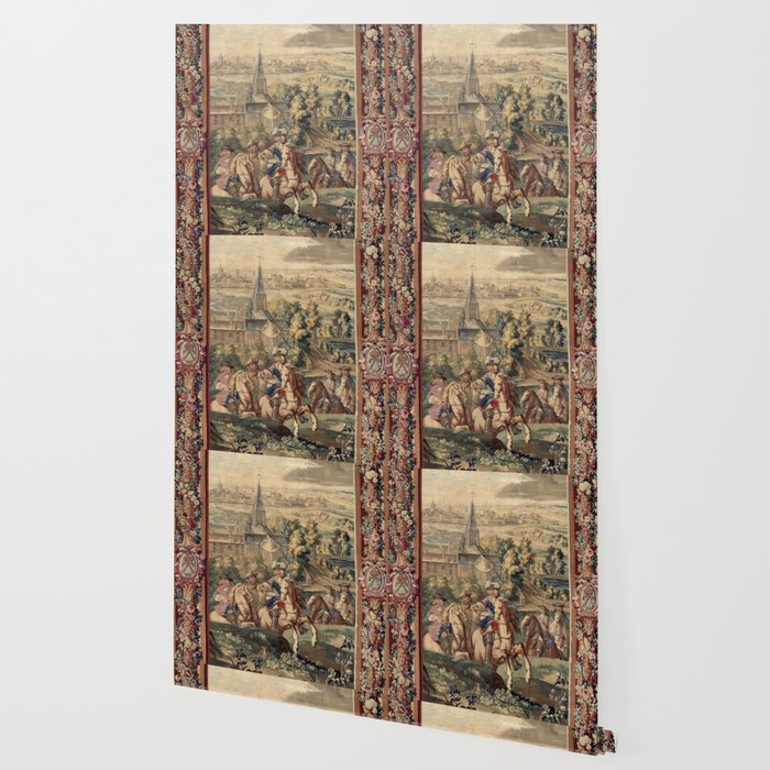 Antique 18th Century 'Capture of Lille' French Tapestry Wallpaper Gallery Image 2