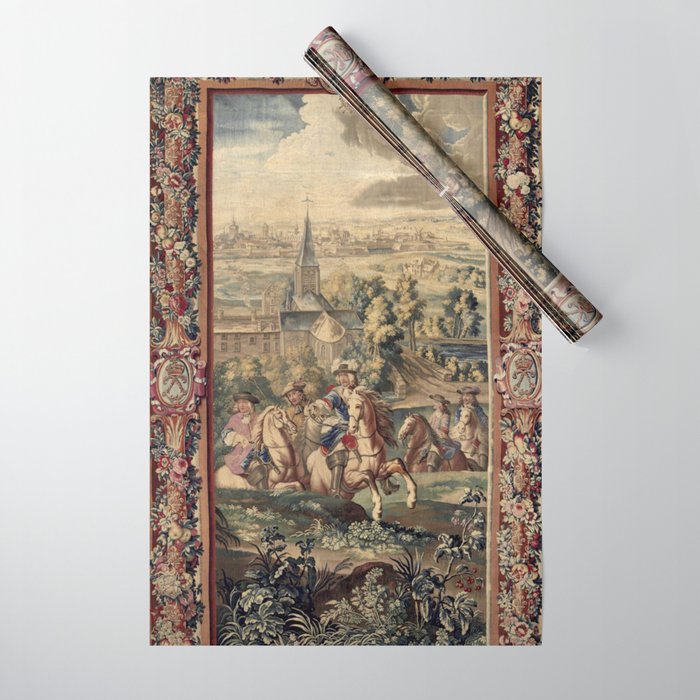 Antique 18th Century 'Capture of Lille' French Tapestry Wrapping Paper Gallery Image 1