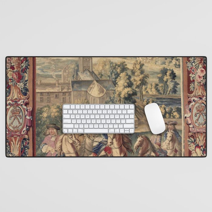 Antique 18th Century 'Capture of Lille' French Tapestry Desk Mat Gallery Image 1