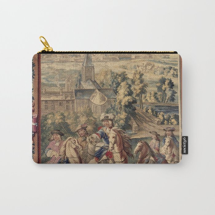Antique 18th Century 'Capture of Lille' French Tapestry Carry All Pouch Gallery Image 1