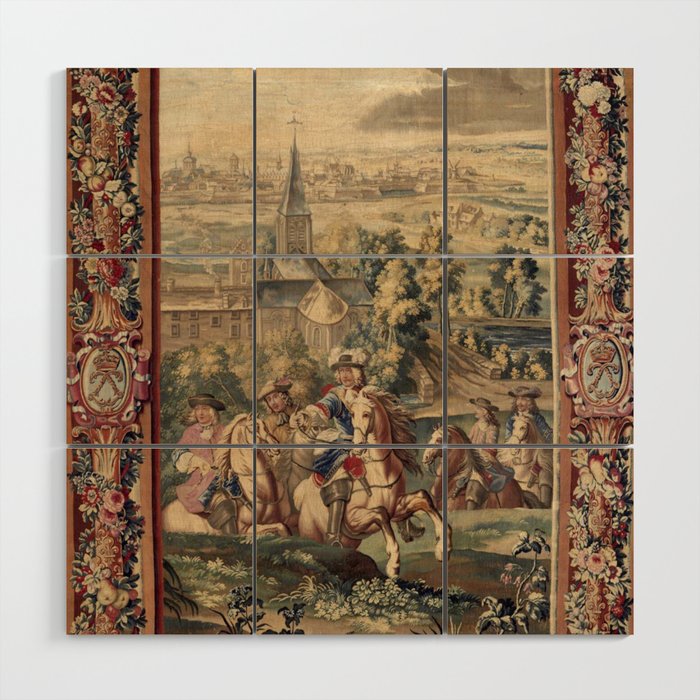 Antique 18th Century 'Capture of Lille' French Tapestry Wood Wall Art Gallery Image 1