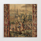 Antique 18th Century 'Capture of Lille' French Tapestry Wood Wall Art Gallery Image 1
